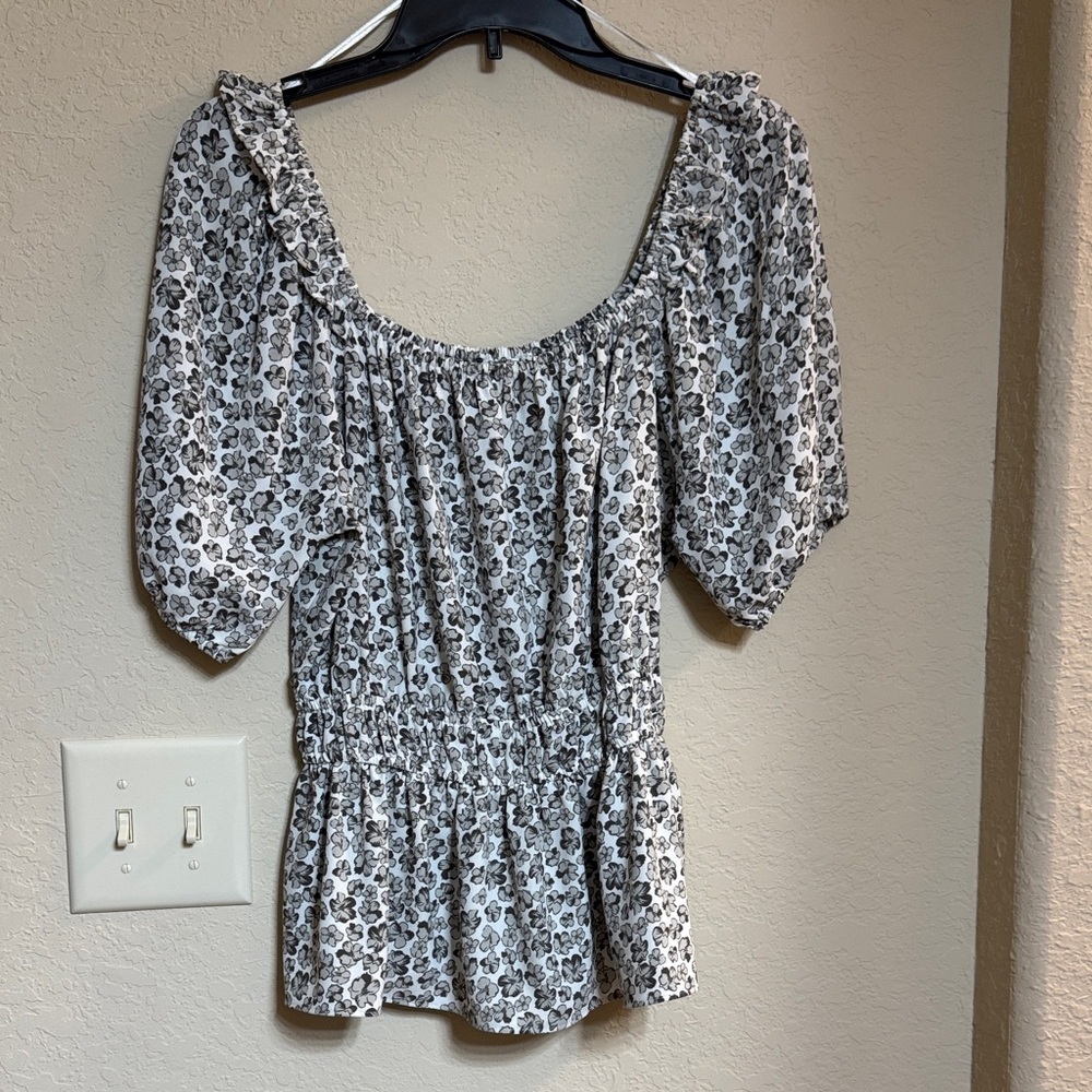 Nine West Floral Print Women's Top Size M